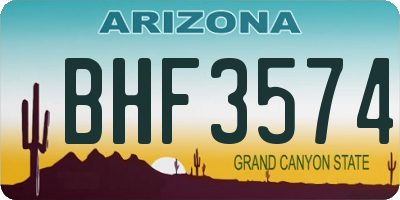AZ license plate BHF3574