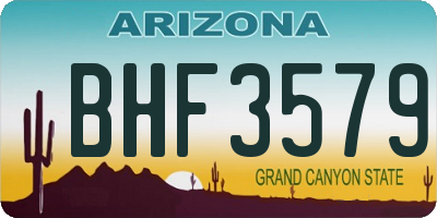 AZ license plate BHF3579