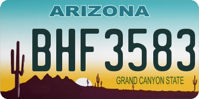 AZ license plate BHF3583