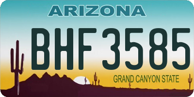 AZ license plate BHF3585