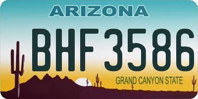 AZ license plate BHF3586