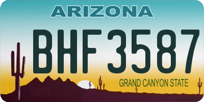 AZ license plate BHF3587
