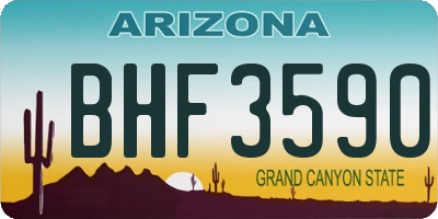 AZ license plate BHF3590