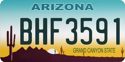 AZ license plate BHF3591