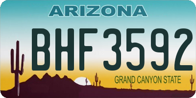 AZ license plate BHF3592
