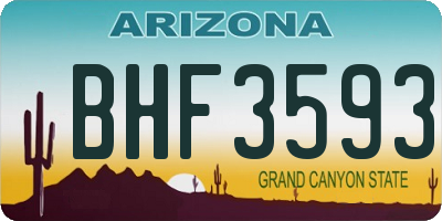 AZ license plate BHF3593