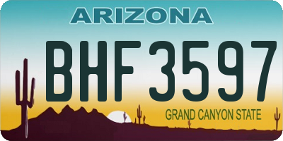 AZ license plate BHF3597
