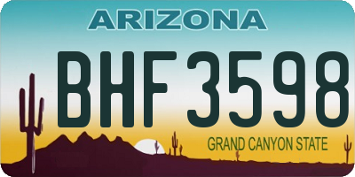 AZ license plate BHF3598
