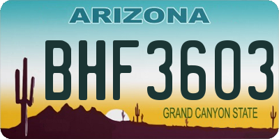 AZ license plate BHF3603