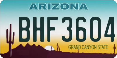 AZ license plate BHF3604