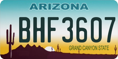 AZ license plate BHF3607