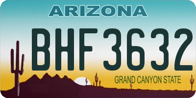 AZ license plate BHF3632