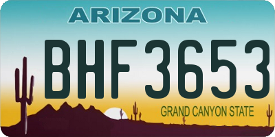 AZ license plate BHF3653