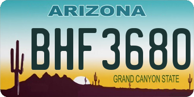 AZ license plate BHF3680