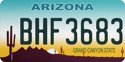 AZ license plate BHF3683