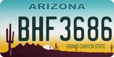 AZ license plate BHF3686