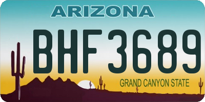 AZ license plate BHF3689