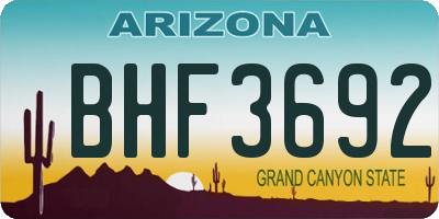 AZ license plate BHF3692