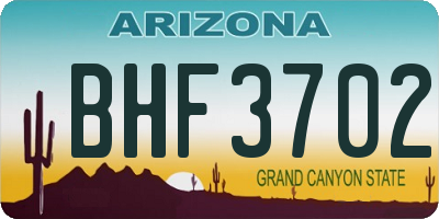 AZ license plate BHF3702