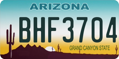 AZ license plate BHF3704