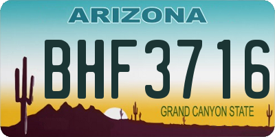 AZ license plate BHF3716