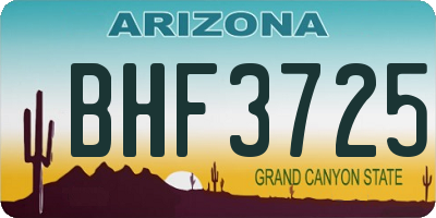 AZ license plate BHF3725
