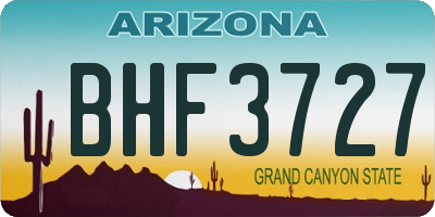 AZ license plate BHF3727