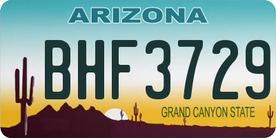 AZ license plate BHF3729