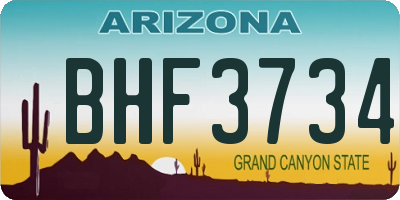 AZ license plate BHF3734