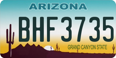 AZ license plate BHF3735