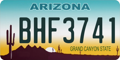 AZ license plate BHF3741
