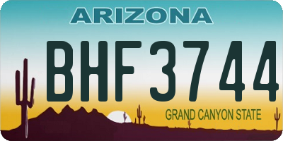 AZ license plate BHF3744