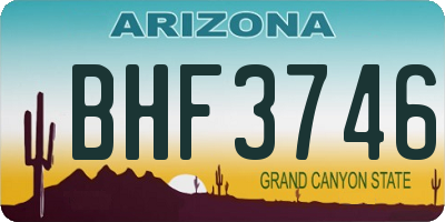 AZ license plate BHF3746