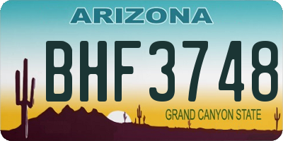 AZ license plate BHF3748
