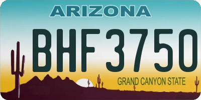 AZ license plate BHF3750