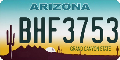 AZ license plate BHF3753
