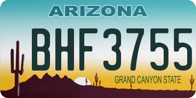 AZ license plate BHF3755
