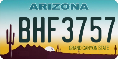 AZ license plate BHF3757