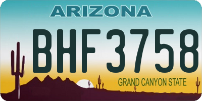 AZ license plate BHF3758