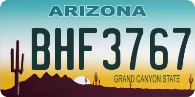 AZ license plate BHF3767