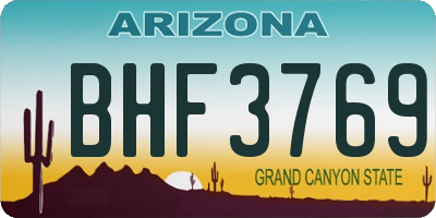 AZ license plate BHF3769