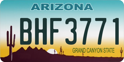 AZ license plate BHF3771