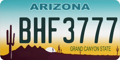 AZ license plate BHF3777