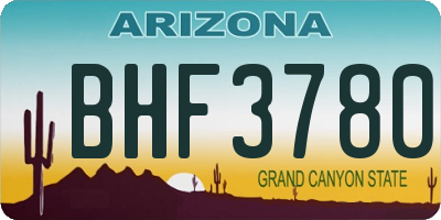 AZ license plate BHF3780