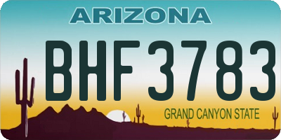AZ license plate BHF3783