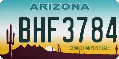 AZ license plate BHF3784