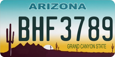 AZ license plate BHF3789