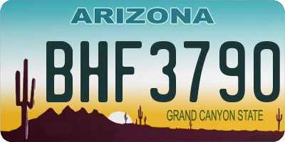 AZ license plate BHF3790