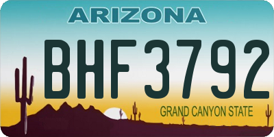 AZ license plate BHF3792