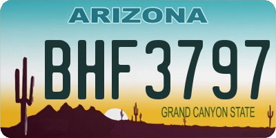 AZ license plate BHF3797